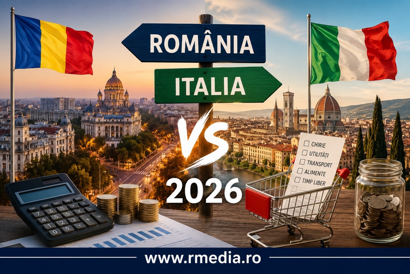 România vs Italia 2026: unde se trăiește mai bine? romania vs italia