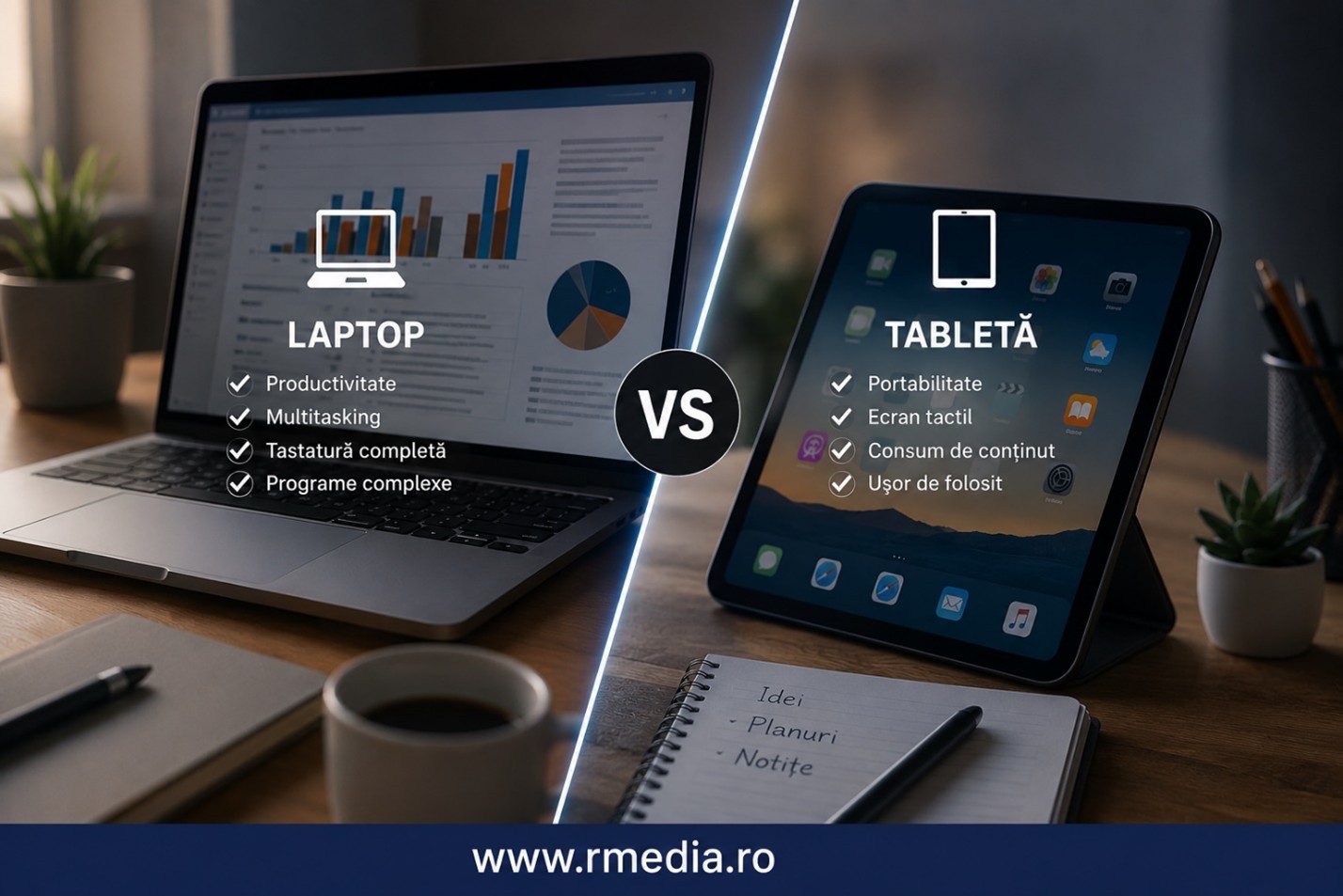 Laptop vs tabletă: care este mai util în 2026? laptop vs tableta