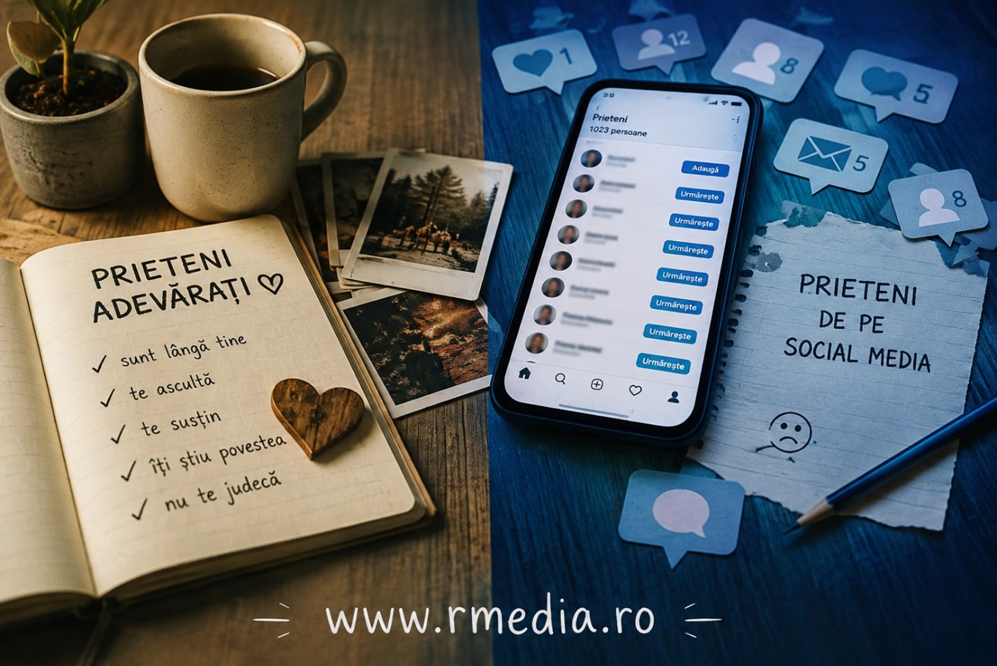 Prietenii adevărați vs. prietenii de pe social media pieteni-social media